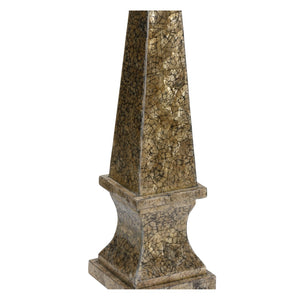 Chelsea House Gold Tortoise Capiz Obelisk — 20" Tapered Decorative Sculpture With Hand-Applied Iridescent Shell Finish 370136