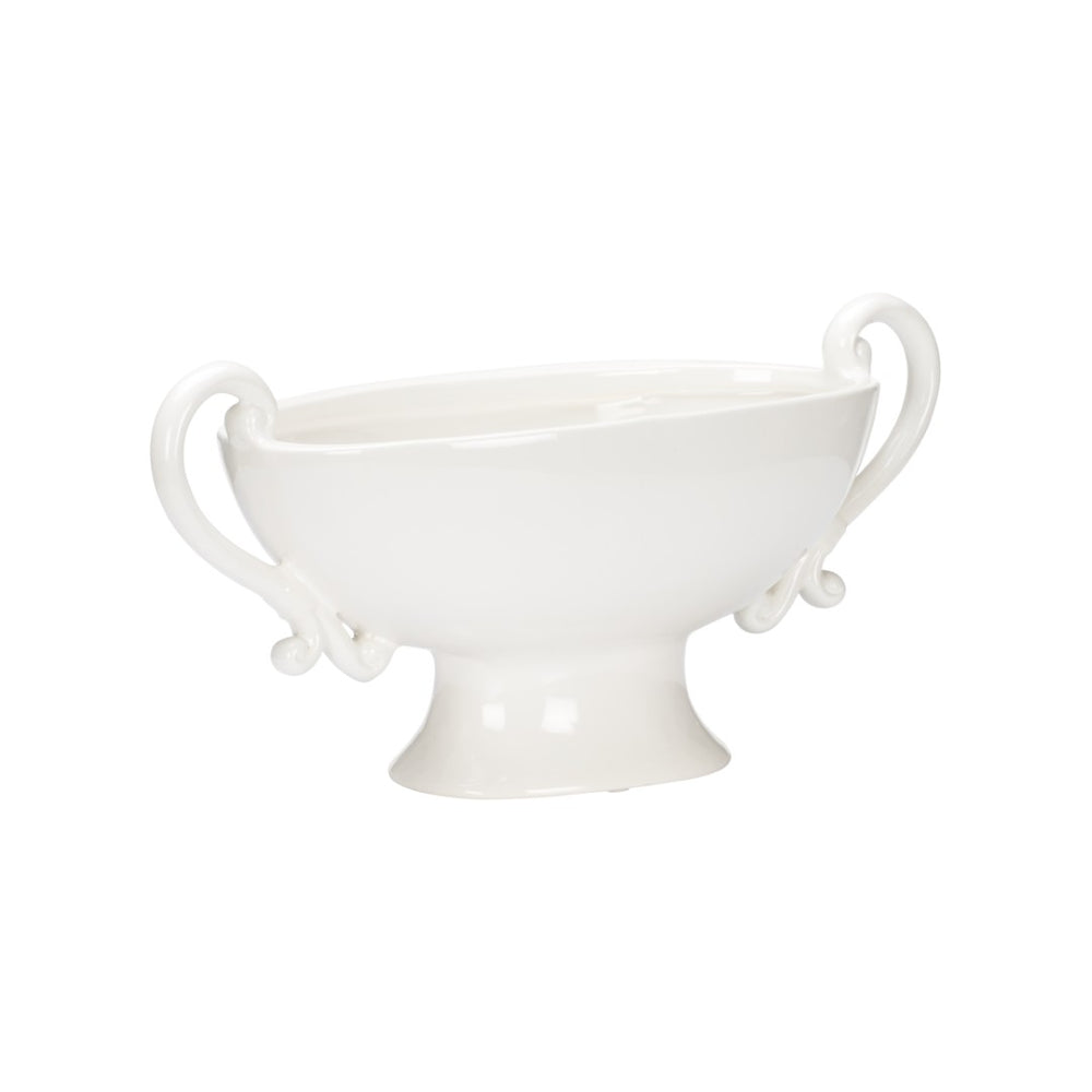 Chelsea House Riddle Ceramic Serving Bowl White — 15.5" Curved Silhouette For Salad, Fruit & Elegant Home DéCor 370139