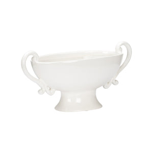 Chelsea House Riddle Ceramic Serving Bowl White — 15.5" Curved Silhouette For Salad, Fruit & Elegant Home DéCor 370139