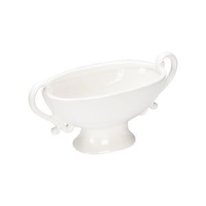 Chelsea House Riddle Ceramic Serving Bowl White — 15.5" Curved Silhouette For Salad, Fruit & Elegant Home DéCor 370139