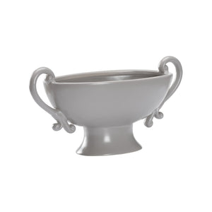 Chelsea House Riddle Ceramic Bowl In Gray — 15.5" Elegant Curved Centerpiece For Serving, Display & Entertaining 370140