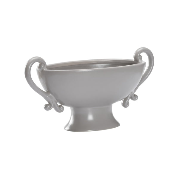 Chelsea House Riddle Ceramic Bowl In Gray — 15.5" Elegant Curved Centerpiece For Serving, Display & Entertaining 370140
