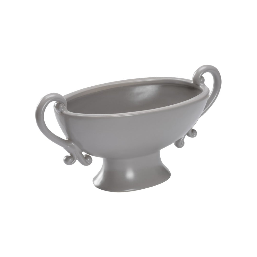 Chelsea House Riddle Ceramic Bowl In Gray — 15.5" Elegant Curved Centerpiece For Serving, Display & Entertaining 370140