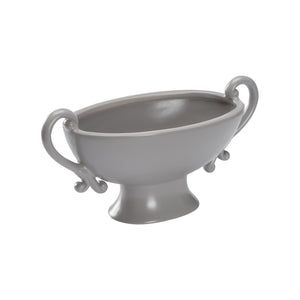 Chelsea House Riddle Ceramic Bowl In Gray — 15.5" Elegant Curved Centerpiece For Serving, Display & Entertaining 370140