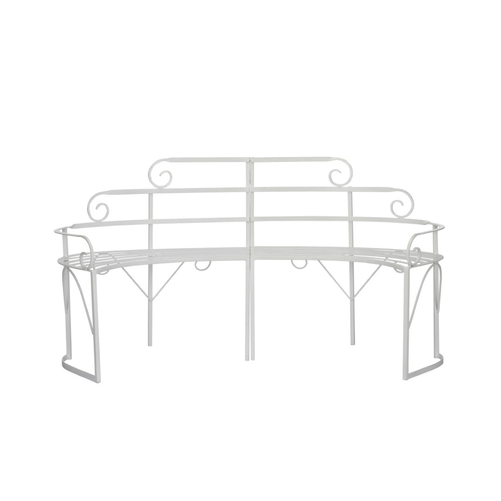 Chelsea House Blue Ridge Bench Two-Piece Powder-Coated White Iron Seating 72.5" Versatile Indoor-Outdoor Bench 370148