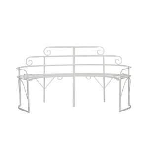 Chelsea House Blue Ridge Bench Two-Piece Powder-Coated White Iron Seating 72.5" Versatile Indoor-Outdoor Bench 370148