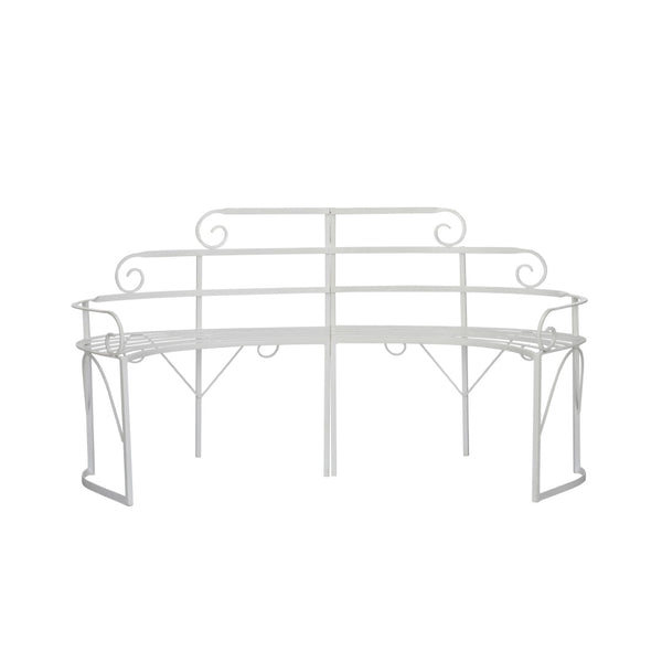 Chelsea House Blue Ridge Bench Two-Piece Powder-Coated White Iron Seating 72.5" Versatile Indoor-Outdoor Bench 370148
