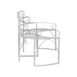 Chelsea House Blue Ridge Bench Two-Piece Powder-Coated White Iron Seating 72.5" Versatile Indoor-Outdoor Bench 370148