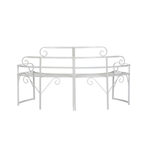 Chelsea House Blue Ridge Bench Two-Piece Powder-Coated White Iron Seating 72.5" Versatile Indoor-Outdoor Bench 370148