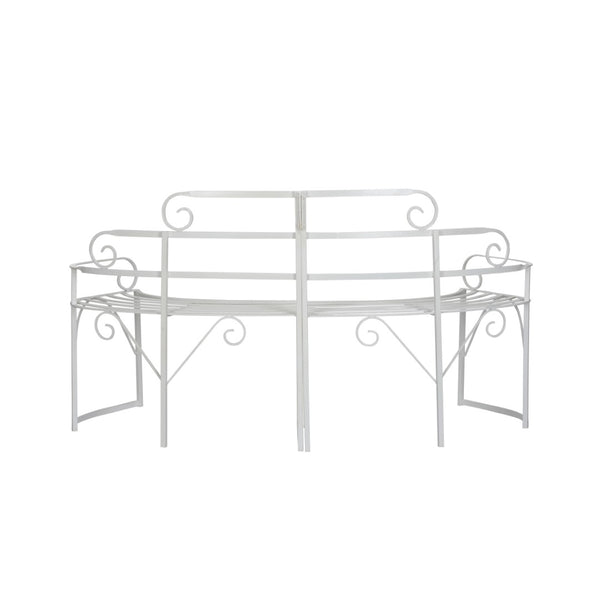 Chelsea House Blue Ridge Bench Two-Piece Powder-Coated White Iron Seating 72.5" Versatile Indoor-Outdoor Bench 370148