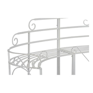 Chelsea House Blue Ridge Bench Two-Piece Powder-Coated White Iron Seating 72.5" Versatile Indoor-Outdoor Bench 370148