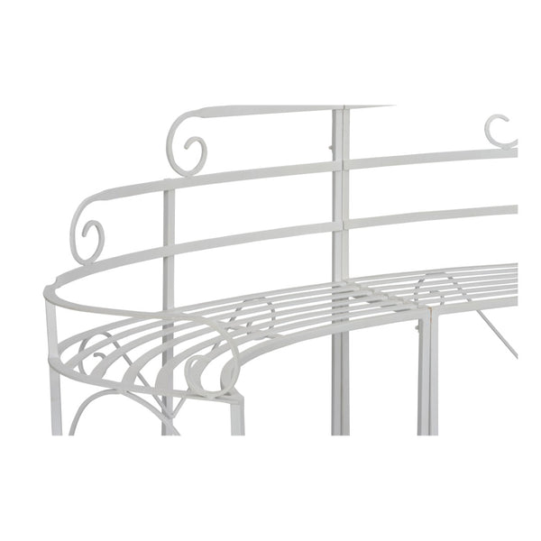 Chelsea House Blue Ridge Bench Two-Piece Powder-Coated White Iron Seating 72.5" Versatile Indoor-Outdoor Bench 370148
