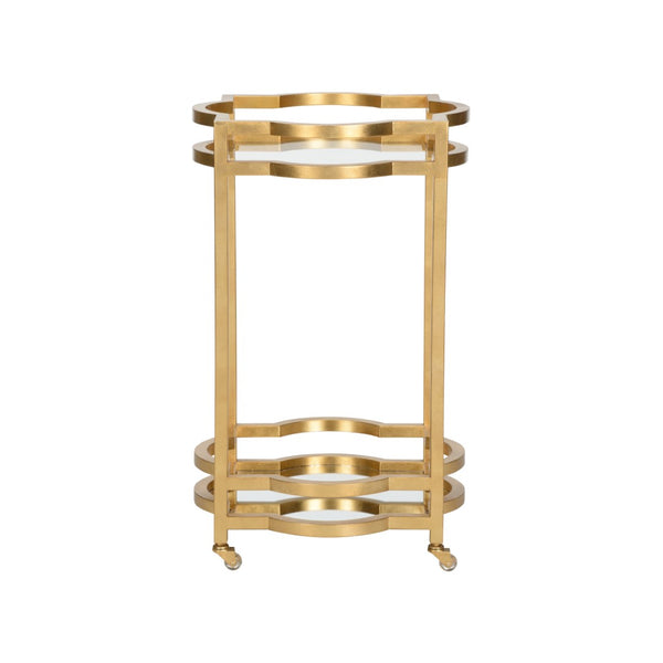 Quatrefoil Bar Cart Gold 370155 Chelsea House