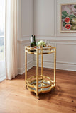 Quatrefoil Bar Cart Gold 370155 Chelsea House