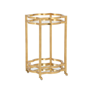 Quatrefoil Bar Cart Gold 370155 Chelsea House