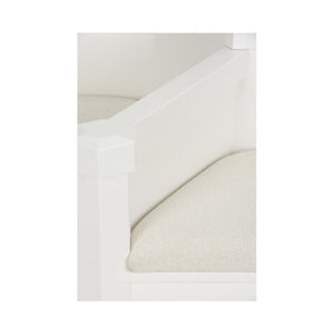 Chelsea House Saratoga Settee With Neutral Upholstery And White Frame — Classic Comfort, Reupholster-Ready Elegance 370158