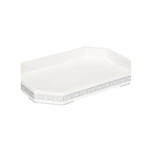 Chelsea House Ambrose White & Gold Art Deco Tray By Elizabeth Wicker — Rectangular Serving Centerpiece, 20.25" X 14" 370159