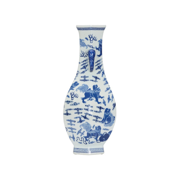 Chelsea House Shi Porcelain Dragon Vase 22.5" Blue-And-White Chinoiserie Accent For Mantel, Table, Collector's Art 370164