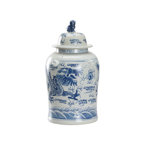 Song Dragon Jar Blue, White/Cream 370169 Chelsea House