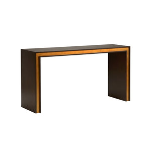 Chelsea House Baldwin Console Mahogany With Antique Gold Leaf Trim — 60" Clean-Lined Entryway Table By Merida 370176