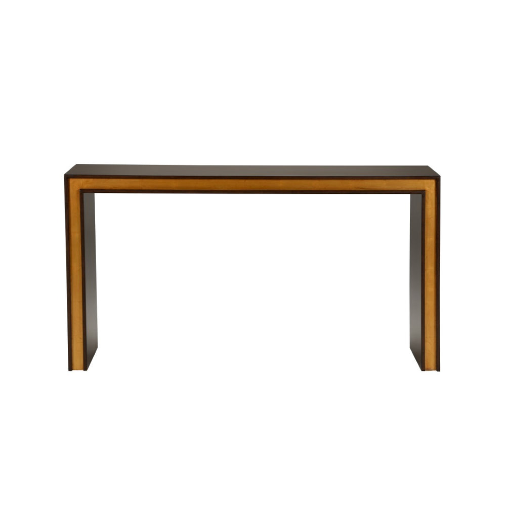 Chelsea House Baldwin Console Mahogany With Antique Gold Leaf Trim — 60" Clean-Lined Entryway Table By Merida 370176