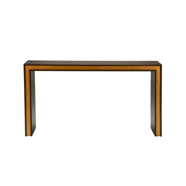 Chelsea House Baldwin Console Mahogany With Antique Gold Leaf Trim — 60" Clean-Lined Entryway Table By Merida 370176