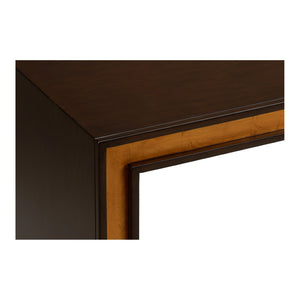 Chelsea House Baldwin Console Mahogany With Antique Gold Leaf Trim — 60" Clean-Lined Entryway Table By Merida 370176