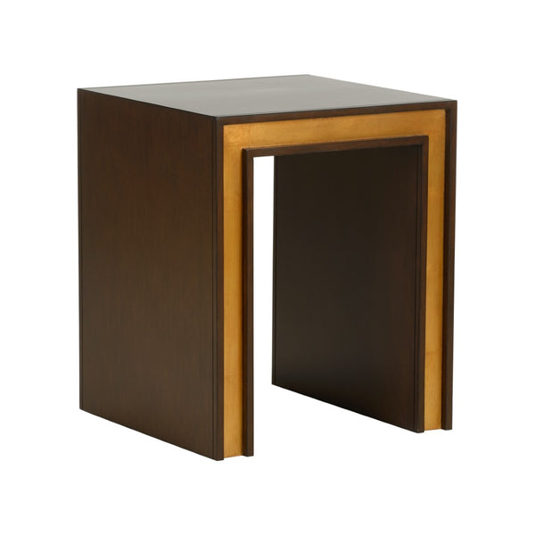 Chelsea House Baldwin Mahogany End Table With Antique Gold Leaf Accents — Jamie Merida Design, Compact Elegance 370178