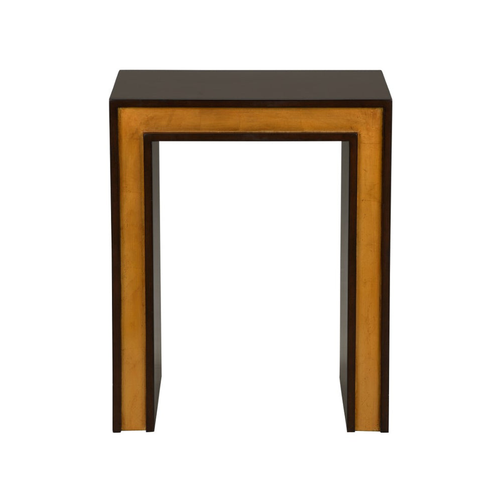 Chelsea House Baldwin Mahogany End Table With Antique Gold Leaf Accents — Jamie Merida Design, Compact Elegance 370178