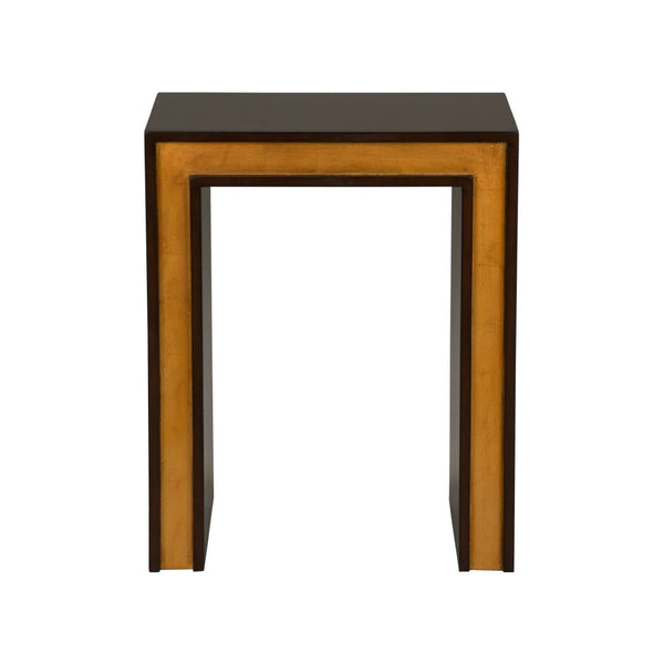 Chelsea House Baldwin Mahogany End Table With Antique Gold Leaf Accents — Jamie Merida Design, Compact Elegance 370178