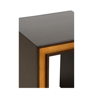 Chelsea House Baldwin Mahogany End Table With Antique Gold Leaf Accents — Jamie Merida Design, Compact Elegance 370178