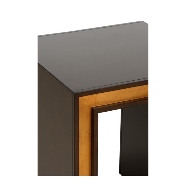 Chelsea House Baldwin Mahogany End Table With Antique Gold Leaf Accents — Jamie Merida Design, Compact Elegance 370178