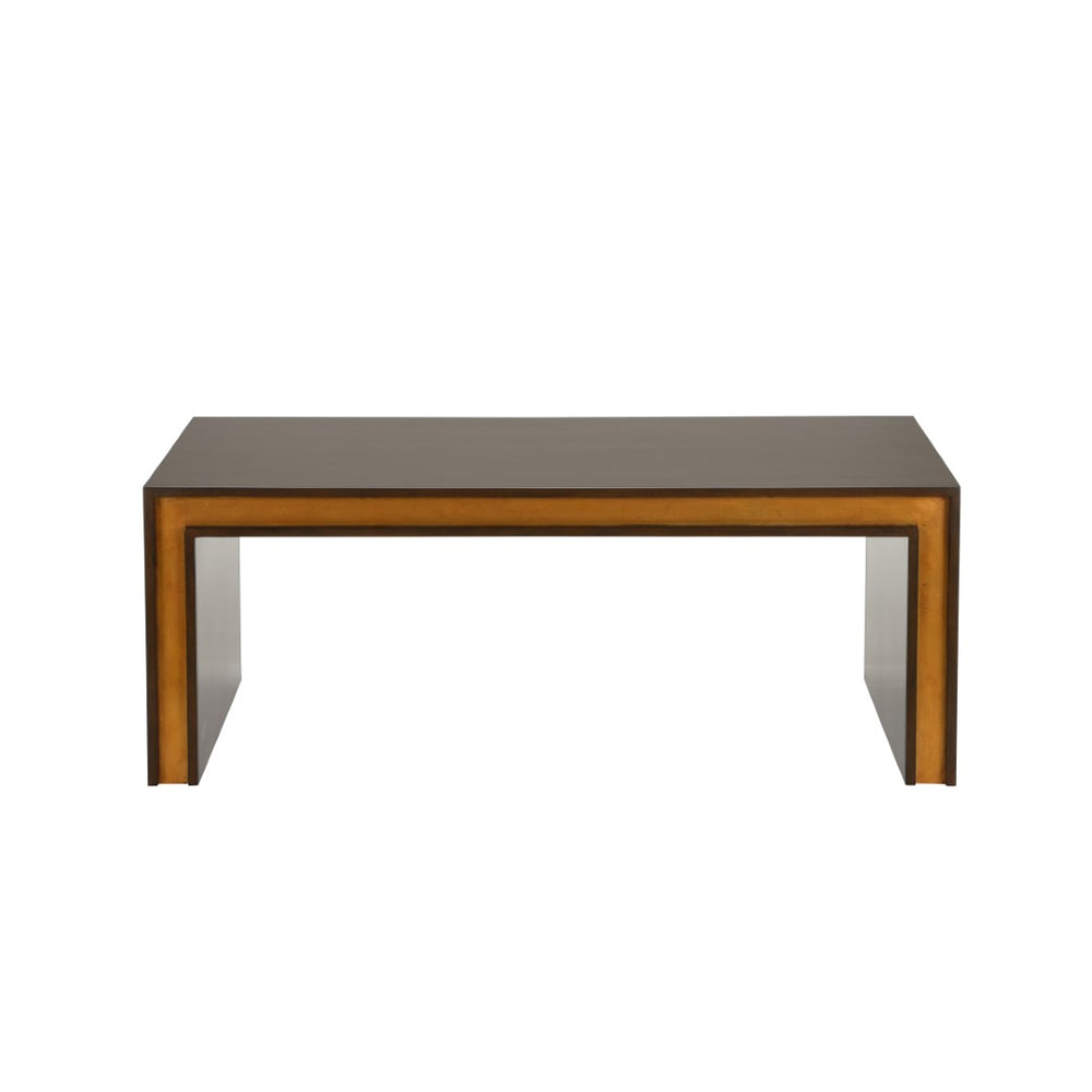Chelsea House Baldwin Cocktail Table Mahogany By Jamie Merida — Transitional Solid Wood Table With Gold Leaf Accents, 48"W 370180