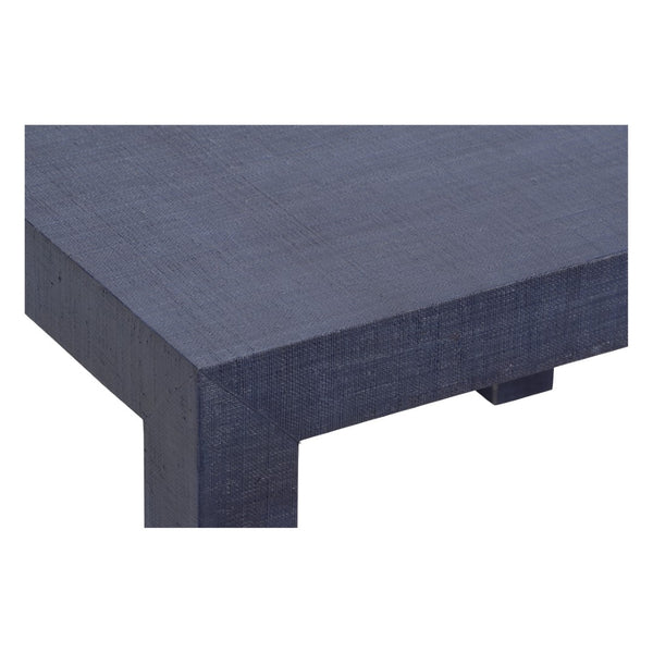Chelsea House Sanibel Raffia Game Table In Bold Blue — Parsons-Style Coastal Texture, Durable, Easy-Clean Surface 370185