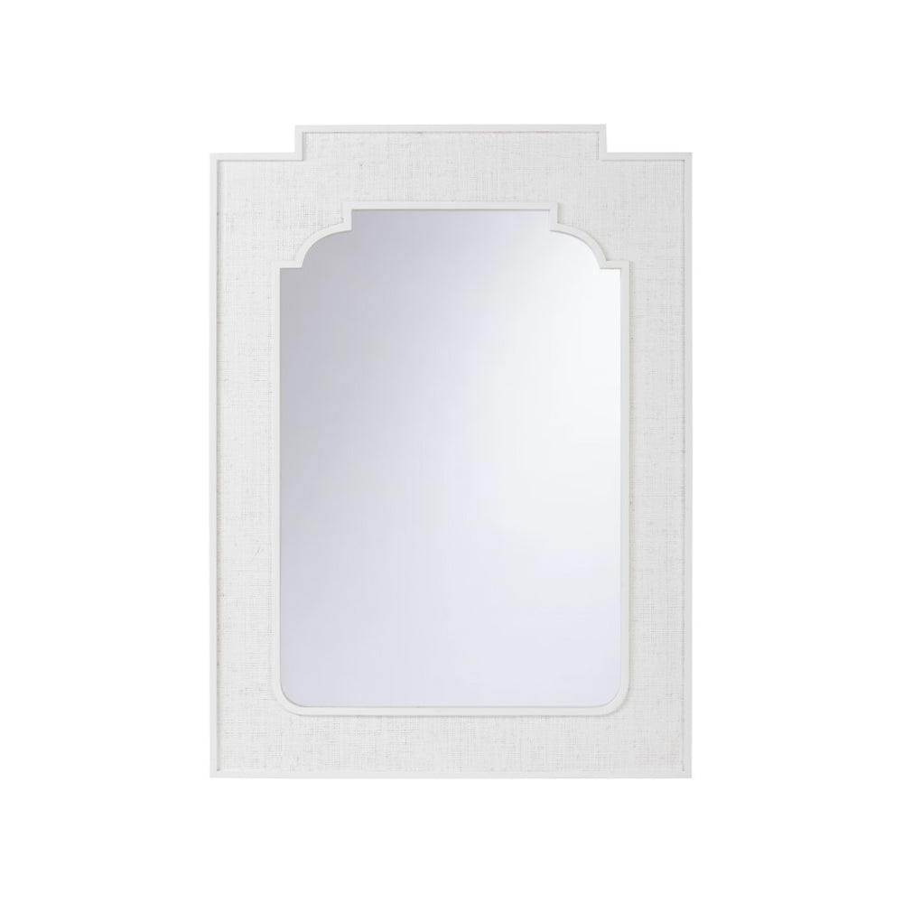 Chelsea House Yangon Mirror By Jamie Merida — Handcrafted White Raffia Wall Mirror 46"X34" For Coastal Modern DéCor 370187