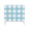 Chelsea House Gracious Raffia Chest In Blue-And-White Plaid By Jamie Merida — Coastal Chic Storage With Gold Leaf Pulls And 3 Drawers 370190