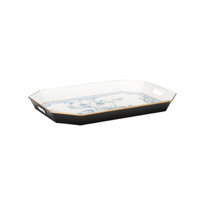 Chelsea House Bagatelle Hand-Painted Blue-And-White Tray Ii — Porcelain-Inspired Metal Serving & Decorative Accent 370205