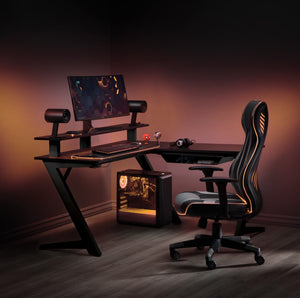 OSP Home Furnishings Avatar Battlestation Gaming Desk Black