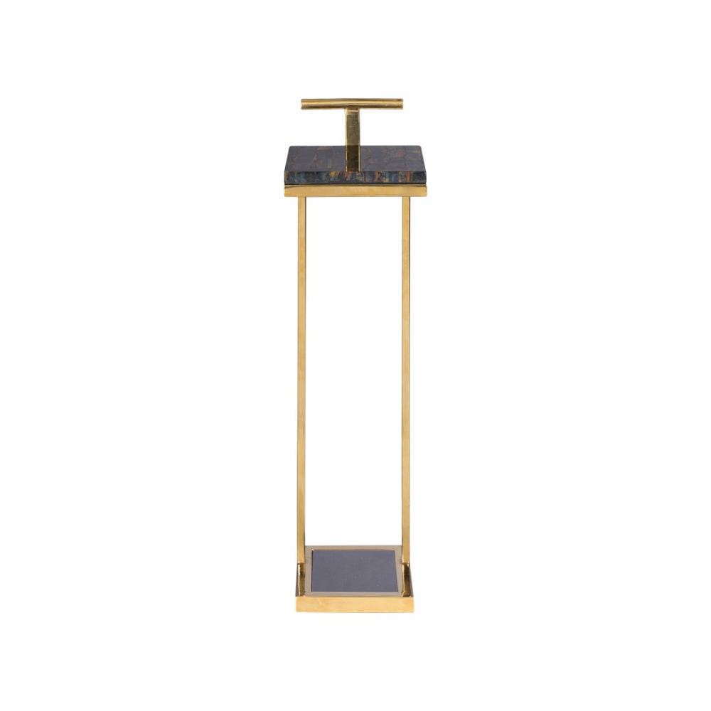 Chelsea House Maya Gold Pyrite Side Table — Polished Brass Frame, Sculptural Narrow Accent Table For Small Spaces 370260