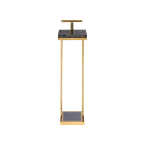 Chelsea House Maya Gold Pyrite Side Table — Polished Brass Frame, Sculptural Narrow Accent Table For Small Spaces 370260