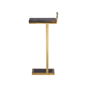 Chelsea House Maya Gold Pyrite Side Table — Polished Brass Frame, Sculptural Narrow Accent Table For Small Spaces 370260
