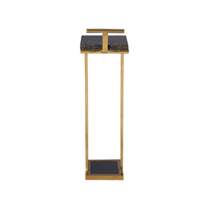 Chelsea House Maya Gold Pyrite Side Table — Polished Brass Frame, Sculptural Narrow Accent Table For Small Spaces 370260