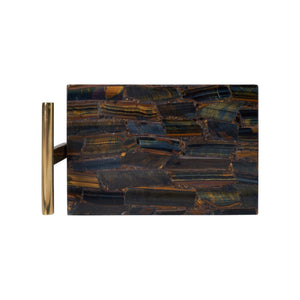 Chelsea House Maya Gold Pyrite Side Table — Polished Brass Frame, Sculptural Narrow Accent Table For Small Spaces 370260