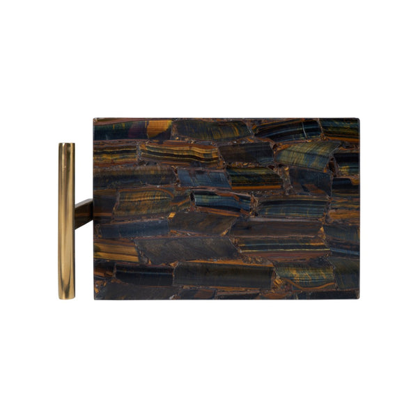 Chelsea House Maya Gold Pyrite Side Table — Polished Brass Frame, Sculptural Narrow Accent Table For Small Spaces 370260