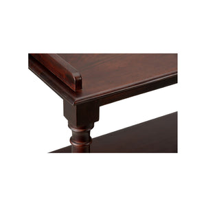 Chelsea House Butlers Mango Wood Trolley With Brass Casters — 3 Open Shelves, Warm Mahogany Finish For Stylish Serving 370266