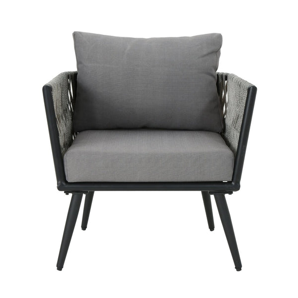 English Elm Oceanus Outdoor Club Chair Aluminum Frame Wicker Weave Mid-century Patio Lounge Seat 62734.00DGRY