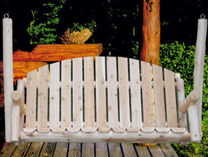 Homeroots 71" Natural Solid Wood Swing Chair  Solid Wood 370272