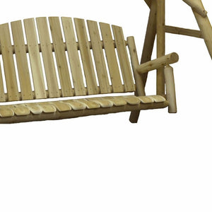 Homeroots 87" Natural Solid Wood Swing Chair  Solid Wood 370273