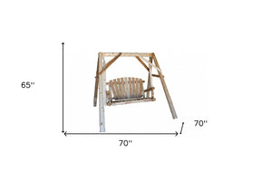 HomeRoots 70" Natural Swing Chair - Elegant Northern White Cedar Design for Cozy Outdoor Relaxation & Style 370274