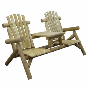 Homeroots 66" Natural Solid Wood Adirondack Chair  Solid Wood 370277